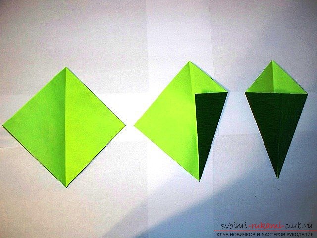 Простой цветок оригами. Фото №14